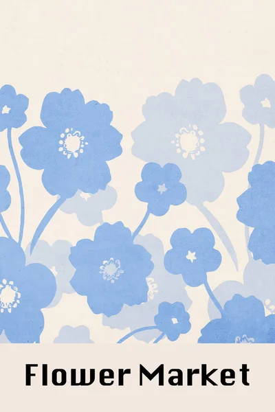 Botanisches Plakat Inspiriert Vom Blumenmarkt Illustration Für Wandkunst Grußkarte Und — Stockfoto