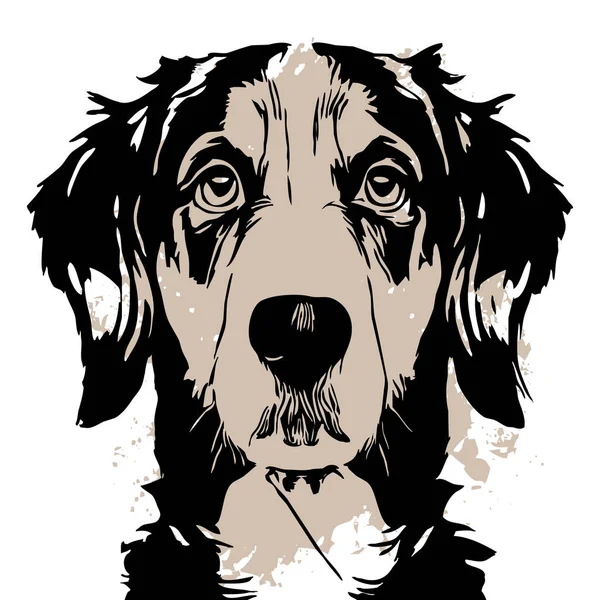 Perro Negro Sobre Fondo Blanco Arte Línea Animal Diseño Logotipos — Foto de Stock