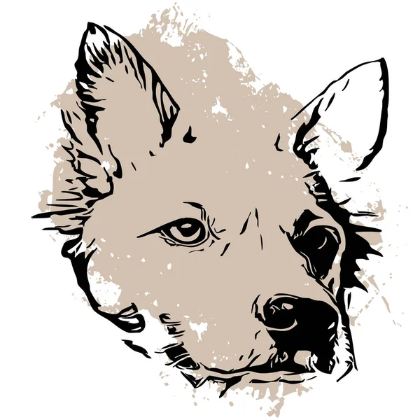 Perro Negro Sobre Fondo Blanco Arte Línea Animal Diseño Logotipos —  Fotos de Stock