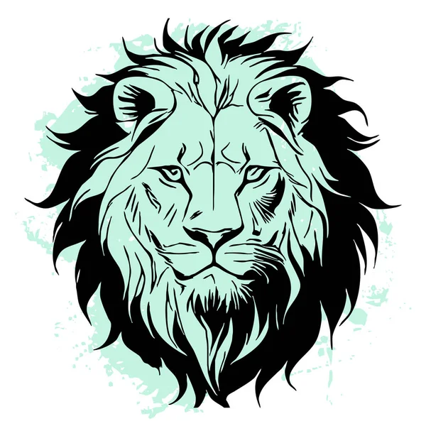 Fekete Oroszlán Fehér Háttérrel Állatvonal Művészet Logo Design Grafikához Nyomtatás — Stock Fotó
