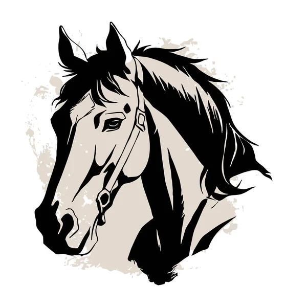 Black Horse White Background Animal Line Art Logo Design Use — Stock Photo, Image