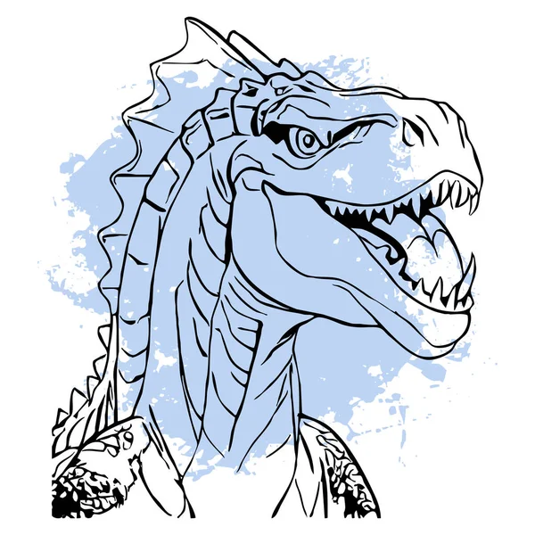 Dinossauro Preto Sobre Fundo Branco Animais Alinham Arte Design Logotipo — Fotografia de Stock