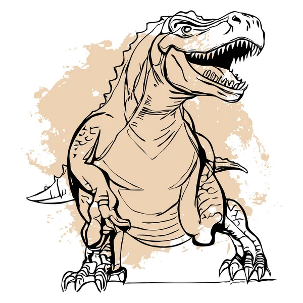 Czarny Dinozaur Białym Tle Sztuka Linii Zwierząt Projekt Logo Stosowania — Zdjęcie stockowe