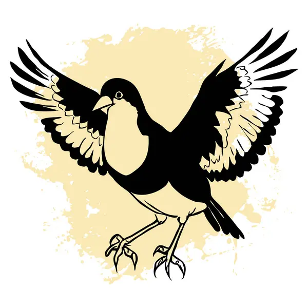 Uccello Nero Sfondo Bianco Linea Animali Art Design Del Logo — Foto Stock