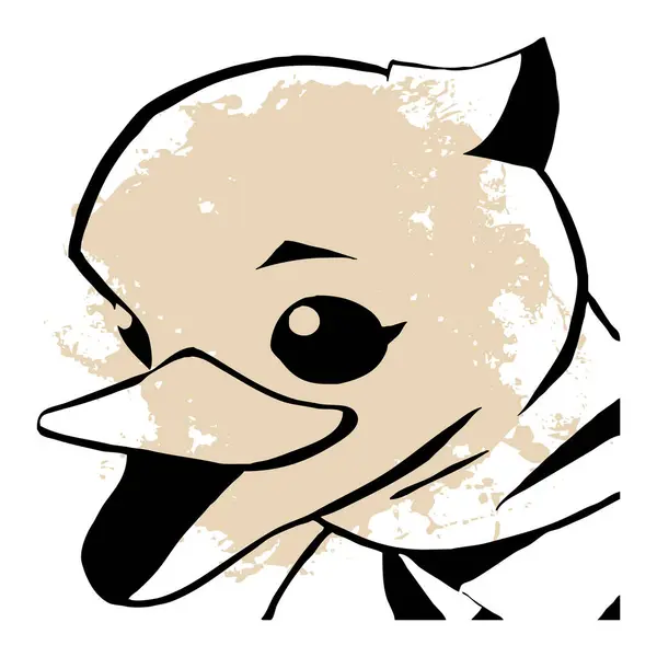 Ente Schwarz Weiße Linienkunst Logo Design Für Die Verwendung Grafiken — Stockfoto