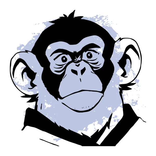 Monyet Seni Garis Hitam Dan Putih Logo Desain Untuk Digunakan — Stok Foto