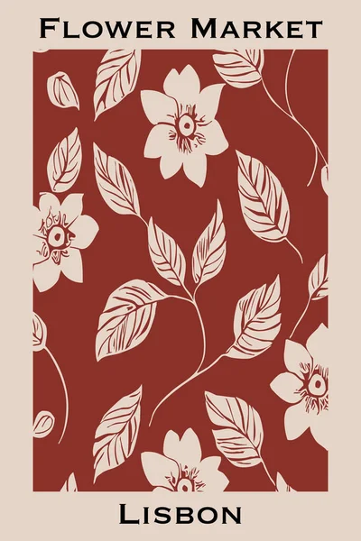 Botanisches Plakat Illustration Für Wandkunst Grußkarte Und Einladung — Stockfoto