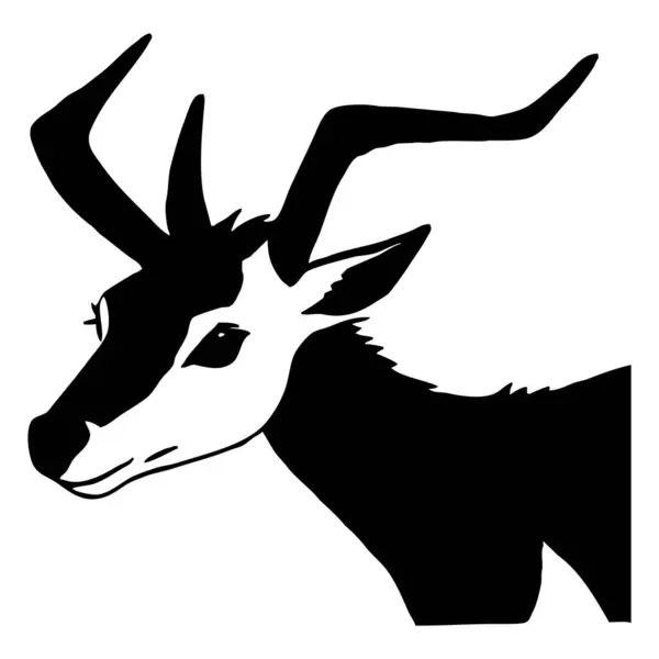Animal Illustration Schwarze Gazelle Auf Weißem Hintergrund — Stockfoto