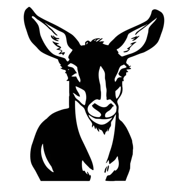 Illustration Animale Gazelle Noire Sur Fond Blanc — Photo