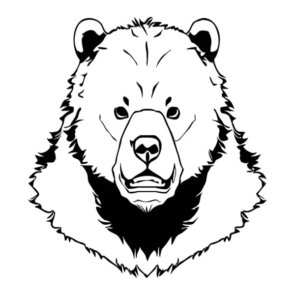 クマさん 黒と白のグラフィック グラフィックで使用するためのロゴデザイン Tシャツプリント タトゥーデザイン — ストック写真