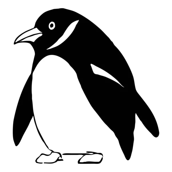 Penguin Grafis Hitam Dan Putih Logo Desain Untuk Digunakan Dalam — Stok Foto