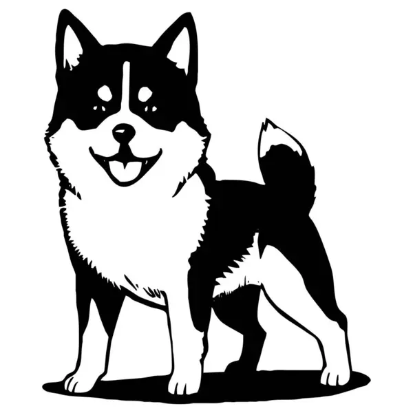 Perro Shiba Inu Gráficos Blanco Negro Diseño Logotipo Para Uso — Foto de Stock