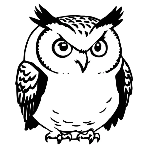 Owl Grafica Alb Negru Designul Logo Ului Pentru Utilizare Grafică — Fotografie, imagine de stoc