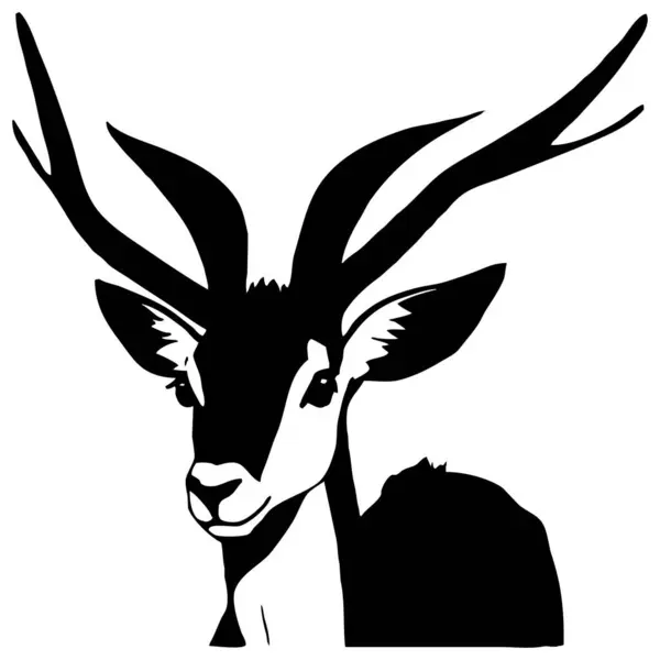 Hayvan Çizimi Beyaz Arka Planda Siyah Ceylan — Stok fotoğraf