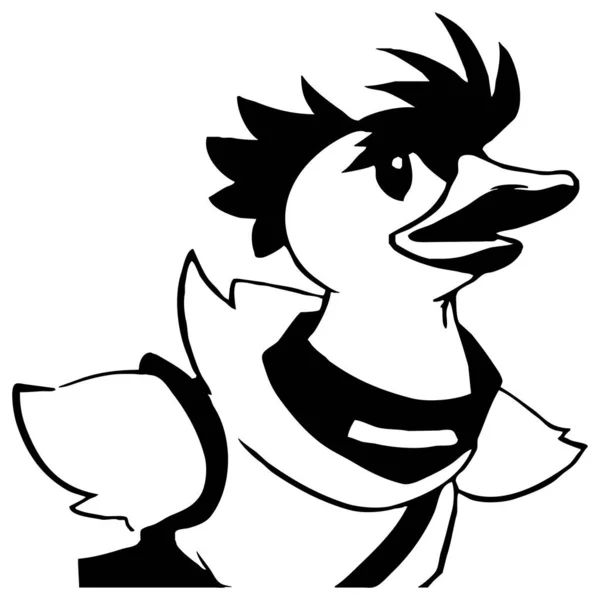 Duck . Black and white line art. Logo design for use in graphics. T-shirt print, tattoo design.