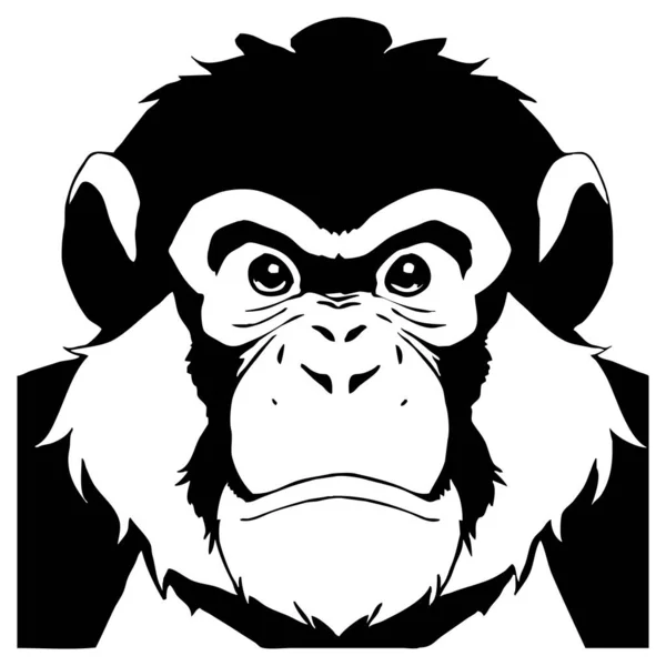 Affe Schwarz Weiße Linienkunst Logo Design Für Die Verwendung Grafiken — Stockfoto