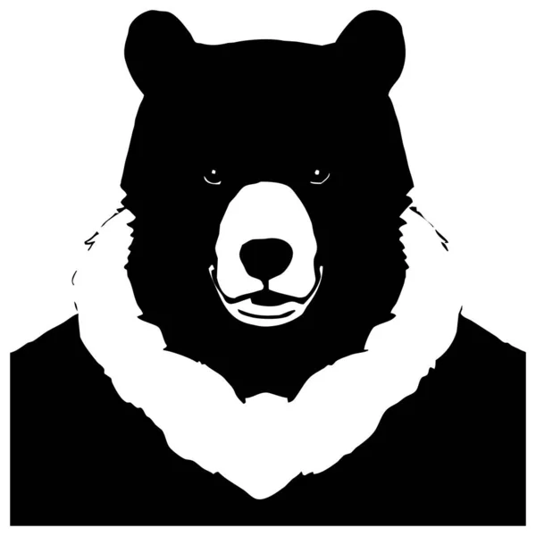 Medvěd Černobílá Grafika Návrh Loga Pro Použití Grafice Tisk Trička — Stock fotografie