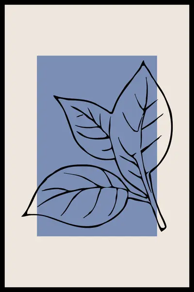 植物的な背景 植物ラインアート 抽象的な形 — ストック写真