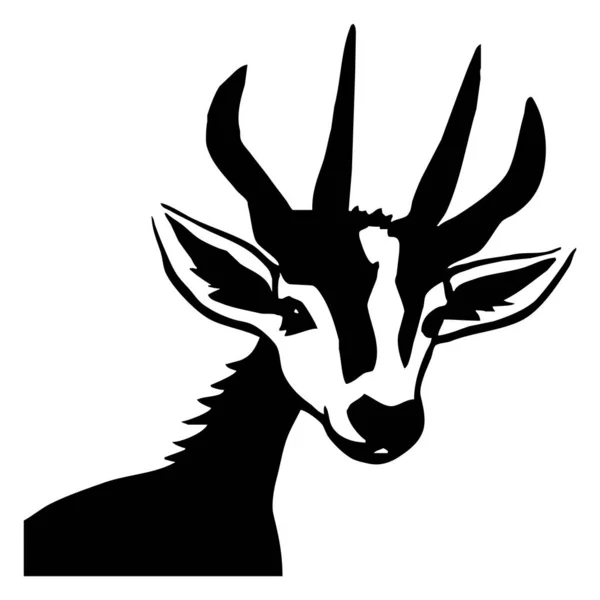 Zwarte Gazelle Een Witte Achtergrond Dierenillustratie — Stockfoto