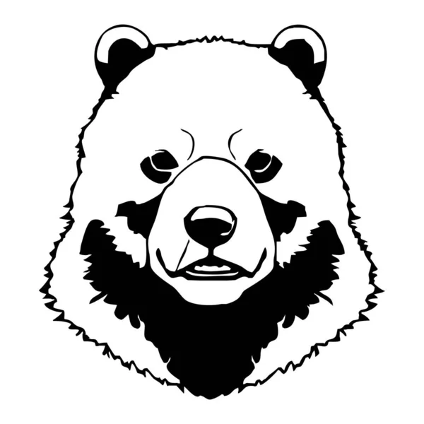 Медведь Черно Белая Графика Логотип Использования Графике Отпечаток Футболки Дизайн — стоковое фото