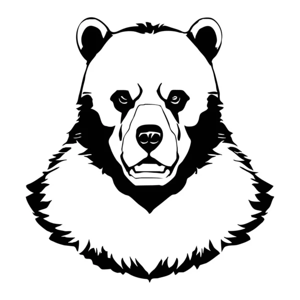 Medvěd Černobílá Grafika Návrh Loga Pro Použití Grafice Tisk Trička — Stock fotografie