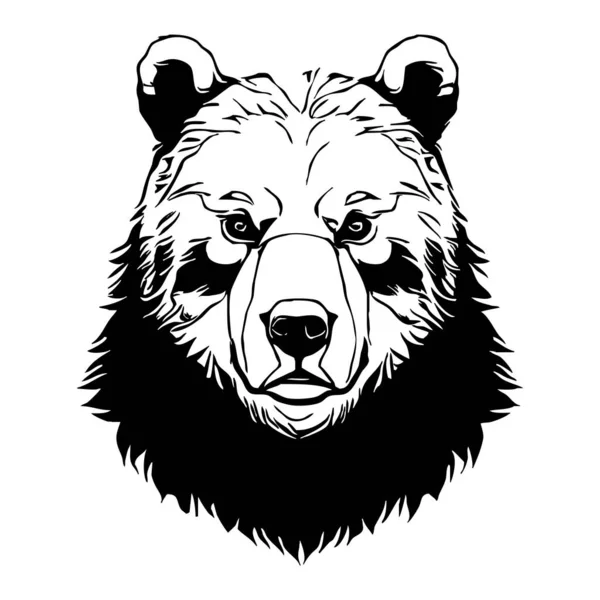 Een Beer Zwart Wit Afbeeldingen Logo Ontwerp Voor Gebruik Graphics — Stockfoto