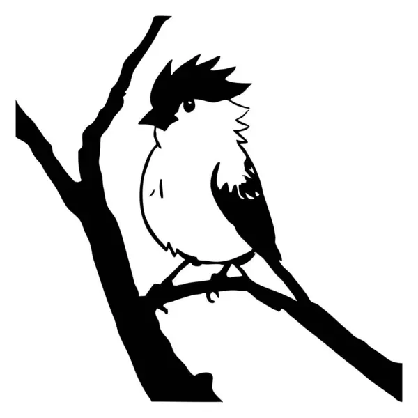 Black Bird White Background Animals Line Art Logo Design Use — Stock Photo, Image