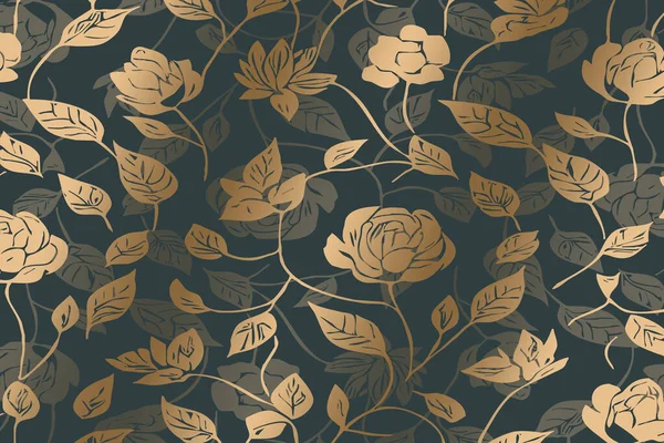 Luksusowe Złote Tło Botaniczne Tapety Druku Okładki Malowidła Ścienne Kartki — Zdjęcie stockowe