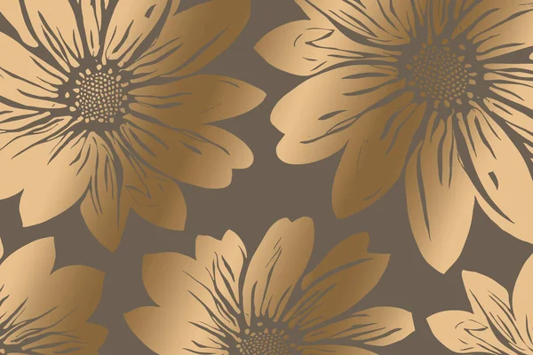 Luxe Gouden Botanische Achtergrond Printable Wallpapers Covers Muur Kunst Wenskaart — Stockfoto