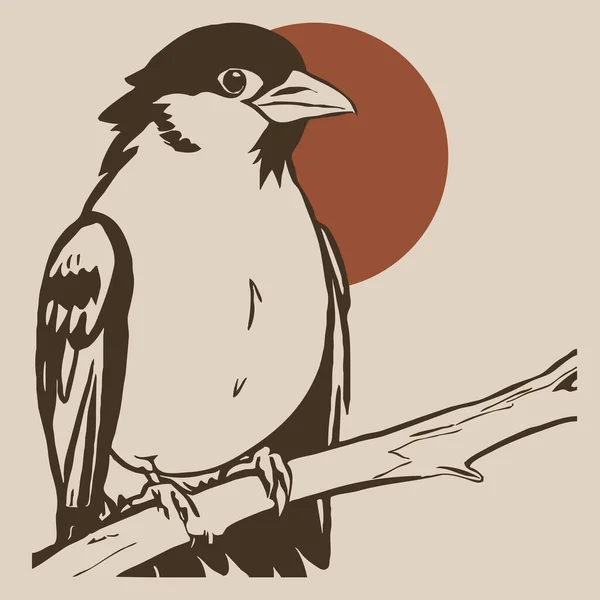Bird Ilustración Botánica Animales Línea Arte Diseño Logotipo Para Uso —  Fotos de Stock
