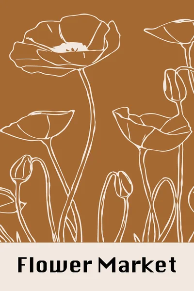 Affiche Botanique Inspirée Marché Aux Fleurs Illustration Murale Carte Vœux — Photo