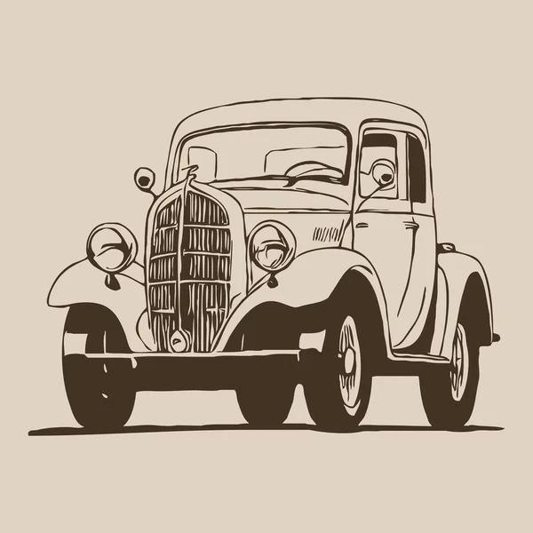 Retro Sylwetka Samochodu Sztuka Linii Stosowania Logo Ikonach Okładkach Dekoracjach — Zdjęcie stockowe