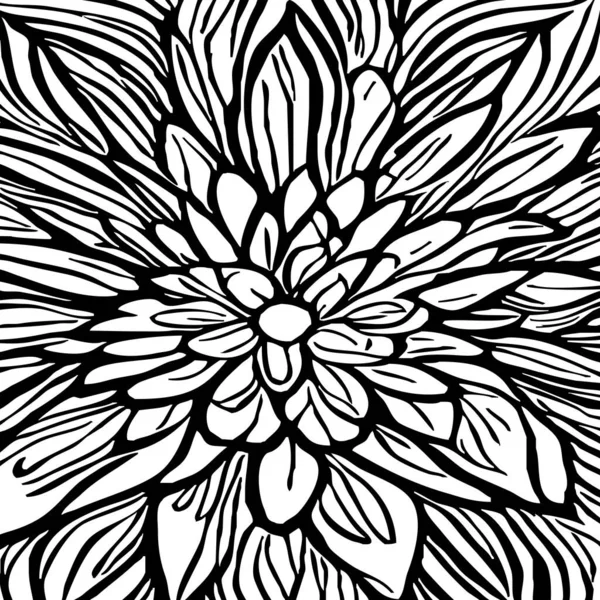 Черно Белый Ботанический Рисунок Использования Графике Материалов — стоковое фото