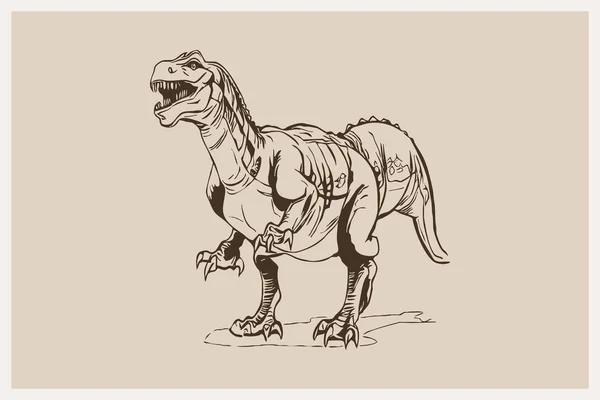 Dinosaurio Ilustración Animal Patrón Imprimible Para Decoraciones Pared Estilo Minimalista —  Fotos de Stock