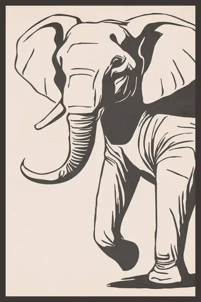 Ελέφαντα Ζώα Είναι Τέχνη Σχεδιασμός Λογότυπου Shirt Print Σχέδιο Τατουάζ — Φωτογραφία Αρχείου