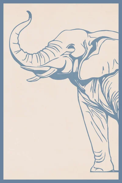 Elefante Animais Alinham Arte Design Logotipo Shirt Impressão Design Tatuagem — Fotografia de Stock