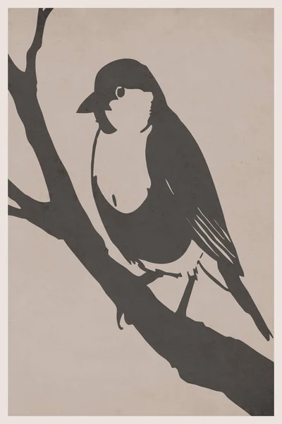 Vogel Botanische Illustration Tiere Säumen Die Kunst Logo Design Für — Stockfoto
