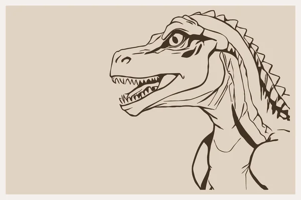 Dinoszaurusz Állati Illusztráció Nyomtatható Minta Faldekorációkhoz Minimalista Stílusban Borítóterv Logó — Stock Fotó