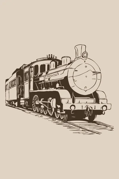 Locomotive Antique Art Linéaire Conception Logo Pour Une Utilisation Dans — Photo