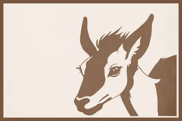 Gazelle Dierenillustratie Afdrukbare Patroon Voor Wanddecoraties Een Minimalistische Stijl Omslag — Stockfoto
