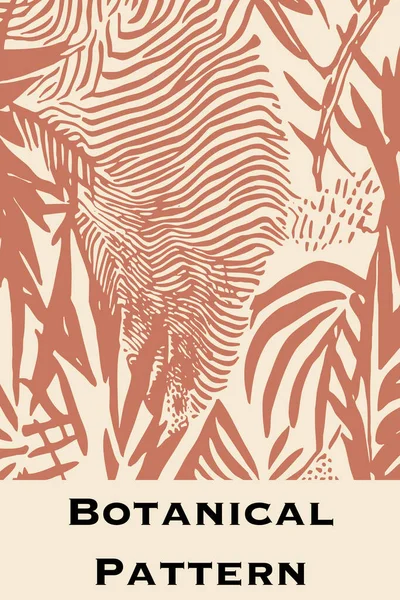 Друкована Ботанічна Ілюстрація Візерунок Оздоблення Стін — стокове фото