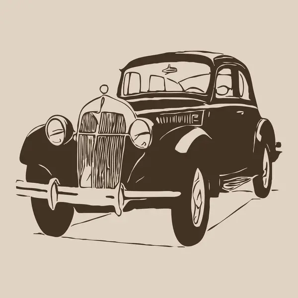 Silhueta Carro Retro Arte Linha Para Uso Logotipos Ícones Capas — Fotografia de Stock
