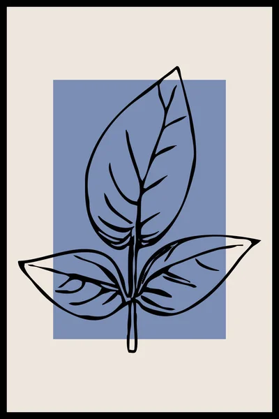 Botanikai Illusztráció Fali Dekorációkhoz Minimalista Stílusban Használja Borító Tapéta Grafika — Stock Fotó
