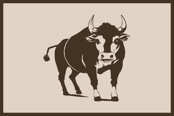 Spanish Bull Animal Illustration Printable Pattern Wall Decorations Minimalist Style — Stock Photo, Image
