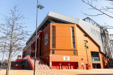 Liverpool, İngiltere - 23 Mart 2022. Liverpool Anfield Stadyumu, İngiltere .