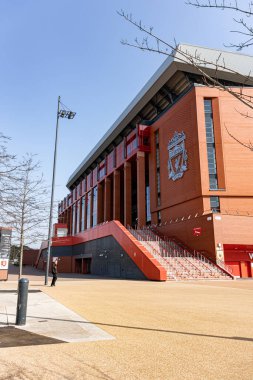 Liverpool, İngiltere - 23 Mart 2022. Liverpool Anfield Stadyumu, İngiltere .