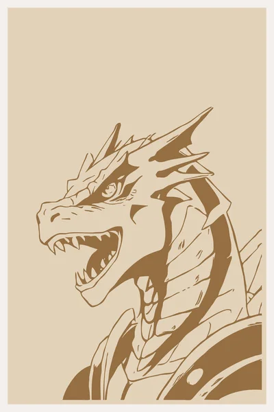 Dragon. Line art. Logo design for use in graphics. T-shirt print, tattoo design. Minimalist illustration for printing on wall decorations.