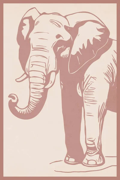 Elefante Linea Animali Art Design Del Logo Stampa Magliette Disegno — Foto Stock