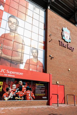 Liverpool, İngiltere - 23 Mart 2022. Liverpool Anfield Stadyumu, İngiltere .