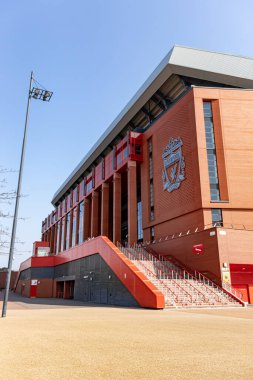 Liverpool, İngiltere - 23 Mart 2022. Liverpool Anfield Stadyumu, İngiltere .